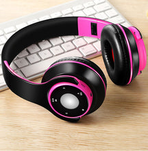 Load image into Gallery viewer, Foldable Colorful Wireless Stereo Bluetooth Over-Ear Headphones with Microphone and TF card play for Kids Children Women Men