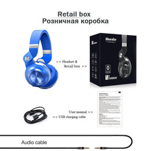 Load image into Gallery viewer, Bluedio T2+ Bluetooth Headphone Over-Ear Wireless Foldable Headphones with Mic BT 5.0 FM Radio SD Card Headset