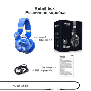 Bluedio T2+ Bluetooth Headphone Over-Ear Wireless Foldable Headphones with Mic BT 5.0 FM Radio SD Card Headset