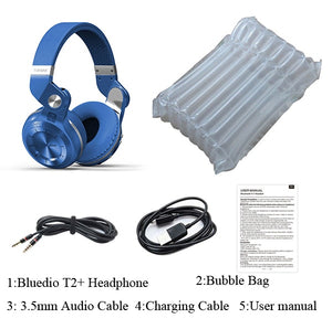 Bluedio T2+ fashionable foldable over the ear bluetooth headphones BT 5.0