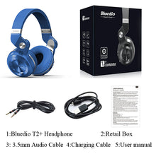 Load image into Gallery viewer, Bluedio T2+ fashionable foldable over the ear bluetooth headphones BT 5.0